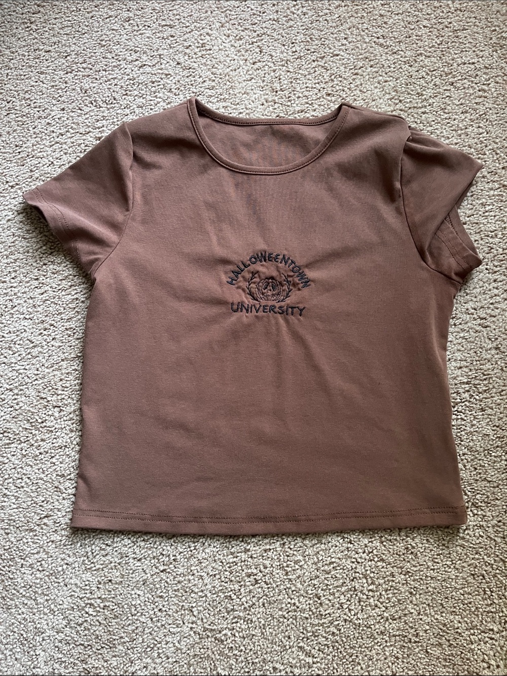 Women's Brown Graphic Tee - Halloween Town University
